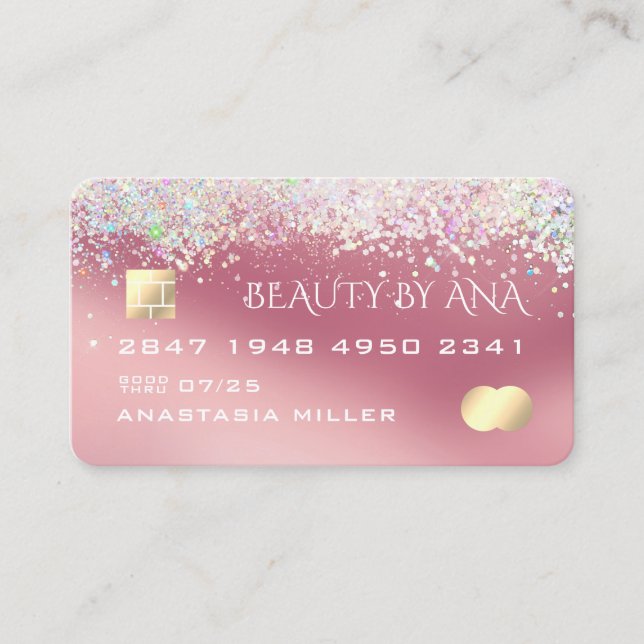 Rainbow Glitter Sprinkles Credit Card Design Style (Front)