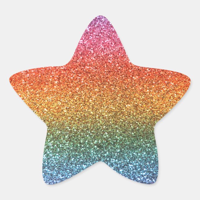 Rainbow glitter star sticker (Front)