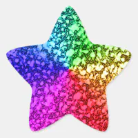 Glitter Stars3 - Gold Black Star Sticker, Zazzle