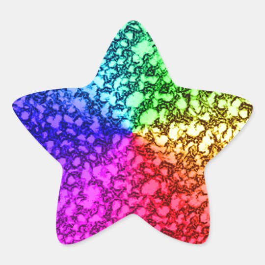 RAINBOW GLITTER STAR STICKER | Zazzle.com