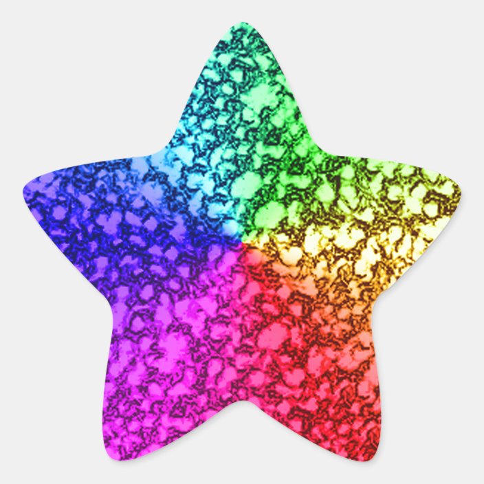 RAINBOW GLITTER STAR STICKER Zazzle Com