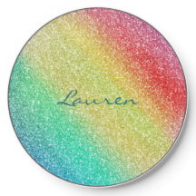 Rainbow Glitter Teal Name