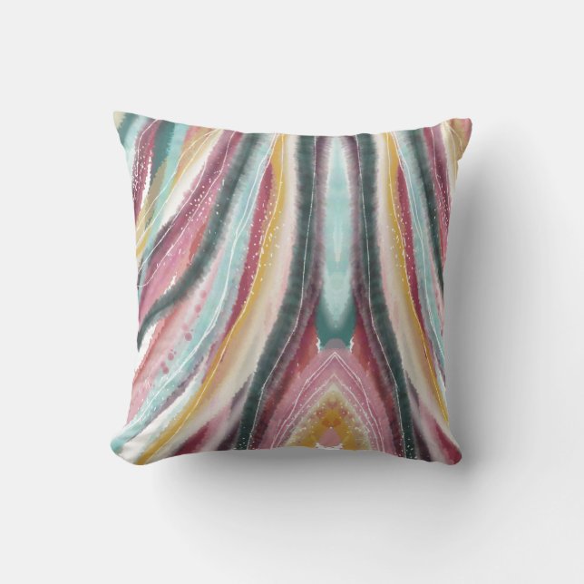 Rainbow Glitter  Throw Pillow (Front)