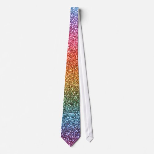 Rainbow glitter tie