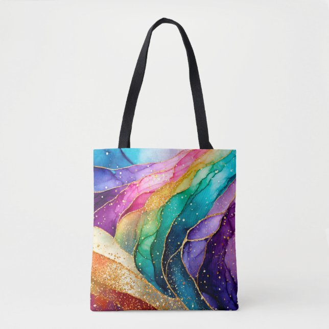 Rainbow Glitter Tote Bag (Front)