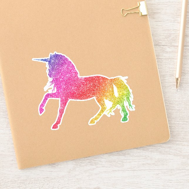 Rainbow Glitter Unicorn Pretty Horse Sparkle Sticker (Notebook)