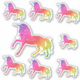 Glitter Unicorn Sticker Sheet, 27 pcs, Colorful, Rainbow, Horses, Glitter,  Stars, Scrapbooking, Cards