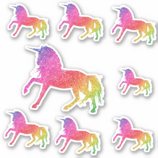 Rainbow Glitter Unicorn Pretty Horse Sticker (Front)