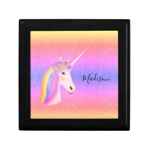 Rainbow Glitter Unicorn Sparkle Personalized Gift Box