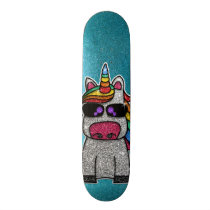 Rainbow Glitter Unicorn Sparkly Blue Sparkles Sk8r Skateboard Rainbow Glitter Unicorn Sparkly Blue Sparkles Sk8r Skateboard