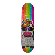 Rainbow Glitter Unicorn Sparkly Gold Sparkles Sk8r Skateboard Rainbow Glitter Unicorn Sparkly Gold Sparkles Sk8r Skateboard