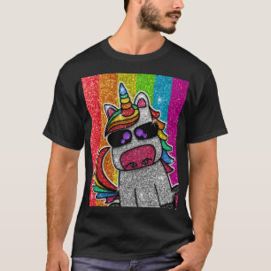 Rainbow Glitter Unicorn Sparkly LGBT Sparkles Cute T-Shirt