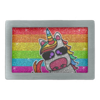 Rainbow Glitter Unicorn Sparkly LGBTQ Sparkles     Belt Buckle