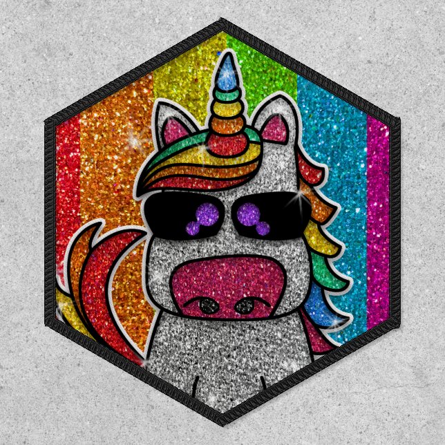 Rainbow Glitter Unicorn Sparkly LGBTQ Sparkles     Patch (Front)
