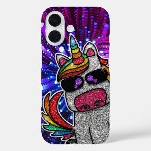Rainbow Glitter Unicorn Sparkly Trippy Sparkles    iPhone 16 Case