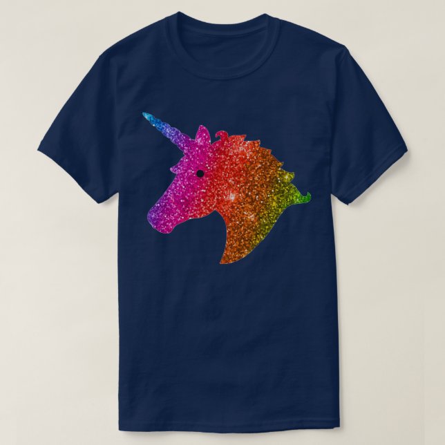 Rainbow Glitter Unicorn T-Shirt (Design Front)