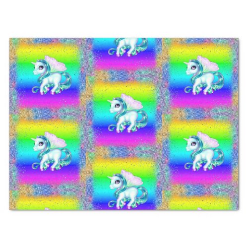 Rainbow Glitter Unicorns  Tissue Paper