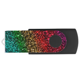 Rainbow Glitter USB Flash Drive