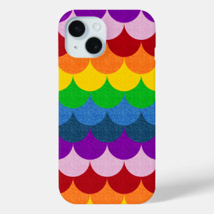 Rainbow Glittery Mermaid Scales Pattern iPhone 15 Case