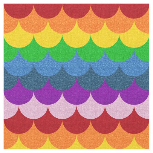 Rainbow Glittery Mermaid Scales Pattern Fabric