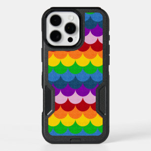 Rainbow Glittery Mermaid Scales Pattern iPhone 16 Pro Max Case