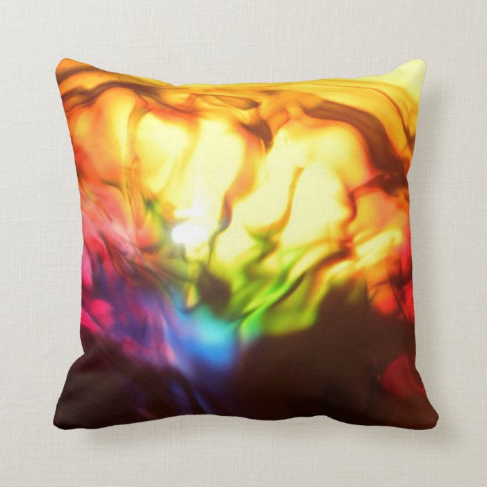 Rainbow glow bright abstract grunge throw cushion throw pillow