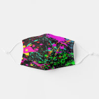 Rainbow Glow In The Dark Paint Splatter Cloth Face Mask