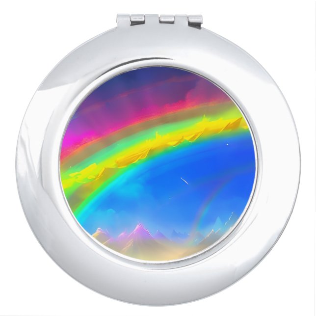 Rainbow Glow Sky Compact Mirror (Front)