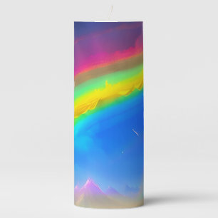 Rainbow Glow Sky Pillar Candle
