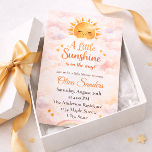 Rainbow Glow Sun Baby Style Invitation