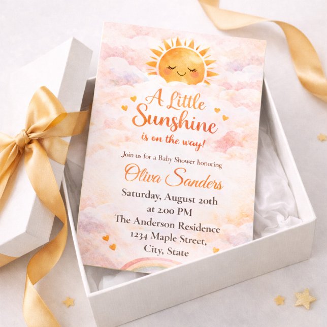 Rainbow Glow Sun Baby Style Invitation (Creator Uploaded)