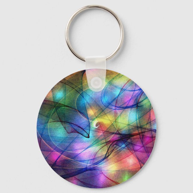 rainbow glowing lights keychain (Front)