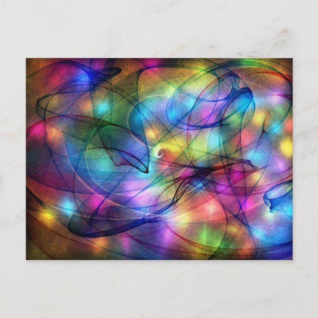 rainbow glowing lights postcard (Front)