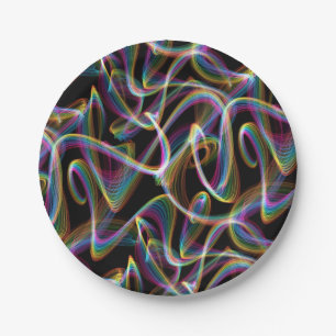 rainbow glowstick lightpainting : paper plates