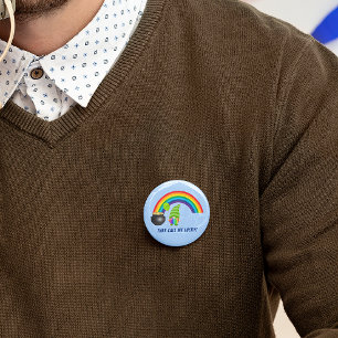 Rainbow Gnome Pot of Gold St Patricks Day Pin-Back Button