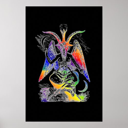 Rainbow Goat Of Mendes Baphomet Poster