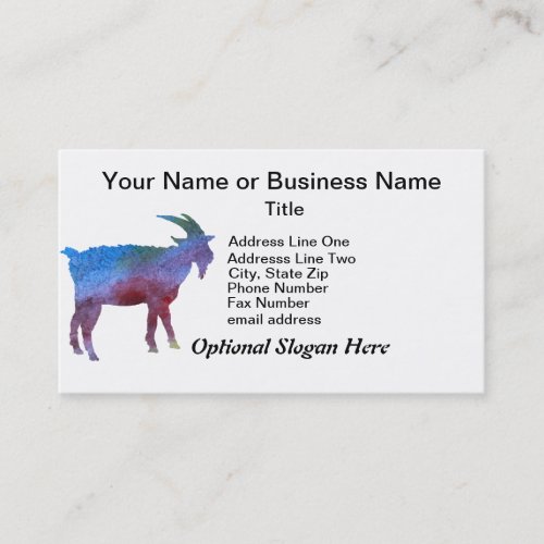 Rainbow Goat with Customizable Text Business Card Template