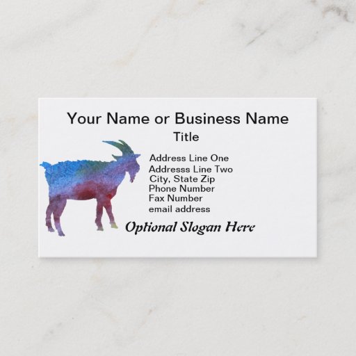 Customizable Rainbow Goat with Customizable Text Business Card Template