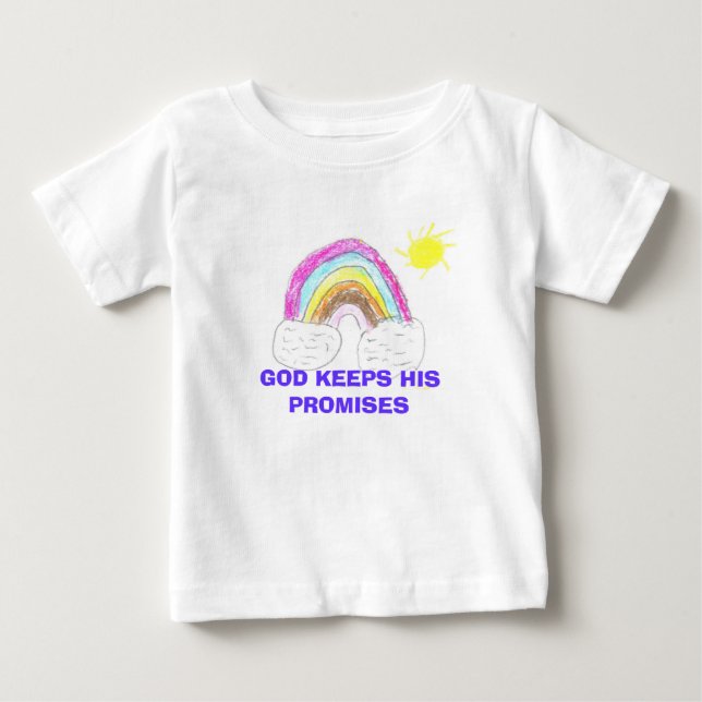 rainbow, GOD KEEPS HIS PROMISES Baby T-Shirt (Front)