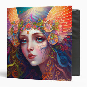 Rainbow Goddess Fantasy Art 3 Ring Binder