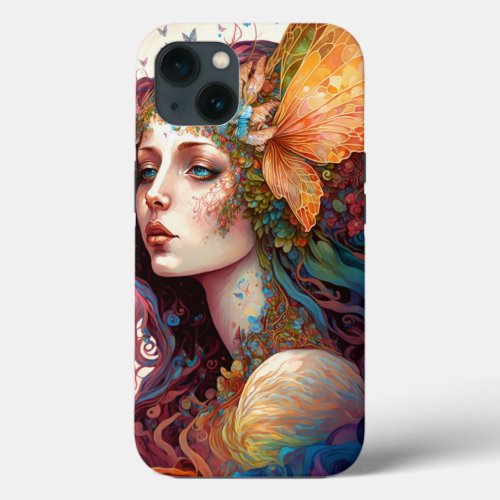 Rainbow Goddess Fantasy Art iPhone 13 Case