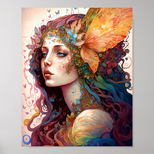 Rainbow Goddess Fantasy Art Poster