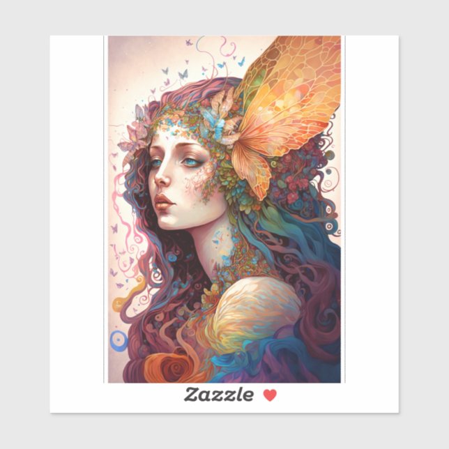 Rainbow Goddess Fantasy Art Sticker (Sheet)