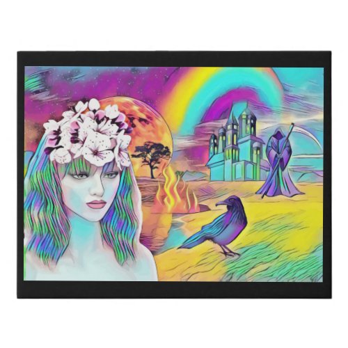 Rainbow Goddess In Underworld Fantasy Art Faux Canvas Print