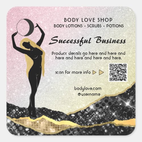 *~* Rainbow Goddess Intention Spell AP24 Ombre Square Sticker