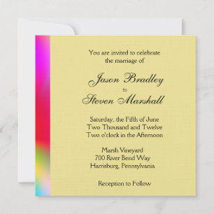 Rainbow Gold Gay Wedding Invitation