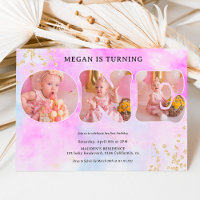 Rainbow gold glitter pastel 3 photos 1st birthday