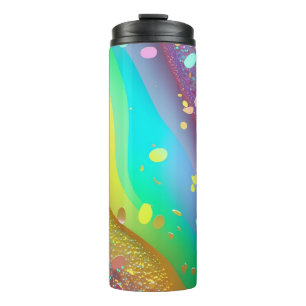 Rainbow Gold Glitter Thermal Tumbler 12oz
