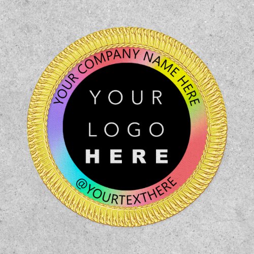 Rainbow Gold Logo Business Office Fashion Patch