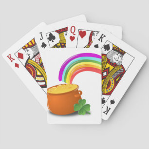 Rainbow Gold Pot Lucky Irish Sky Ireland Colorful Poker Cards